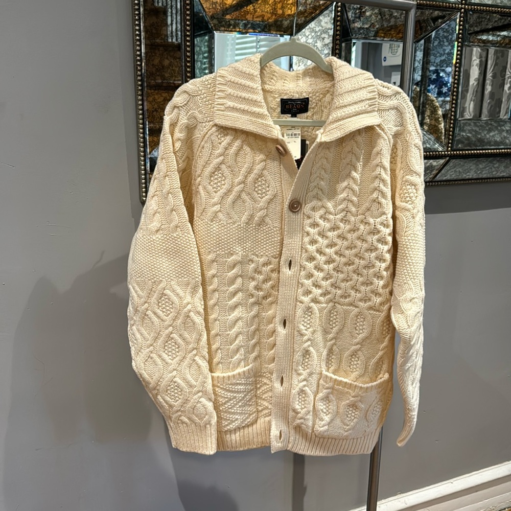 Beams+ Japan off white men’s cable knit sweater, size XL